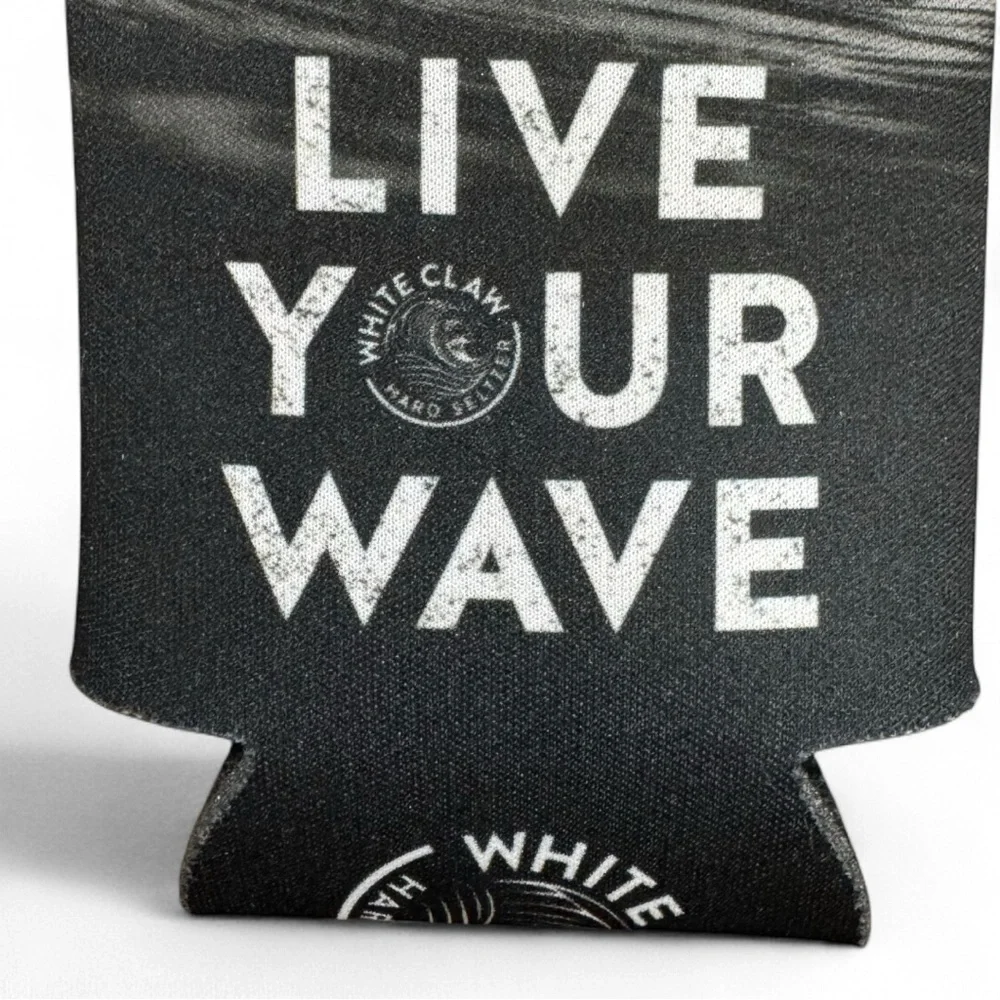 White Claw Koozie Black and White Can Cooler for Slim Cans
